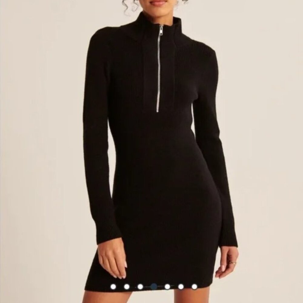 Abercrombie & Fitch Black Zip Up Dress Size MP